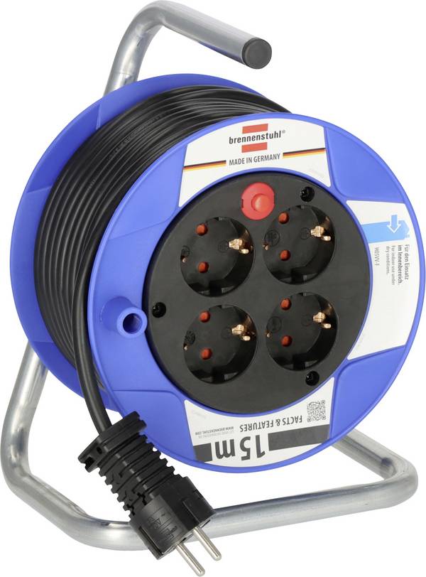 Brennenstuhl 1079180004 Kabeltrommel 15 m Schwarz Schutzkontakt-Stecker