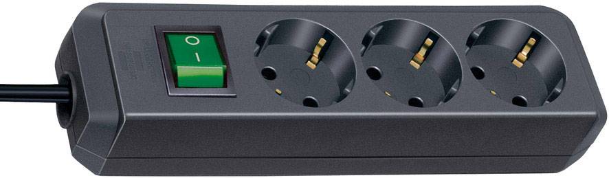 Brennenstuhl 1152900 Steckdosenleiste mit Schalter 3fach Schwarz Schutzkontakt 1 St.