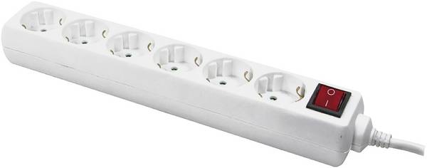 LogiLink LPS202 Steckdosenleiste mit Schalter  Weiß Schutzkontakt 1 St.