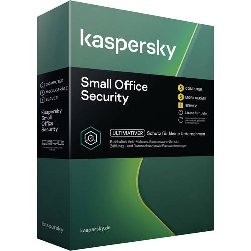 Kaspersky Small Office Security 8.0 Vollversion, 6 Lizenzen Windows, Mac, Android Antivirus, Sicherheits-Software