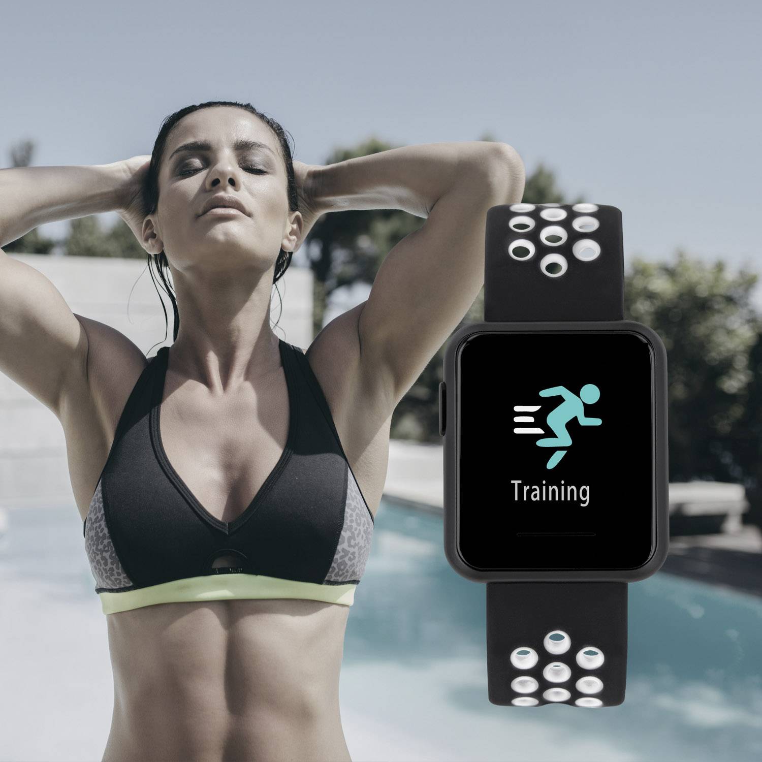 xlyne Keto Sun Reflect, Schwarz, Rechteckig, Schwarz, Weiß, IP68, 1,5 m, Fahrradfahren, Laufen, Schwimmen, Triathlon-2