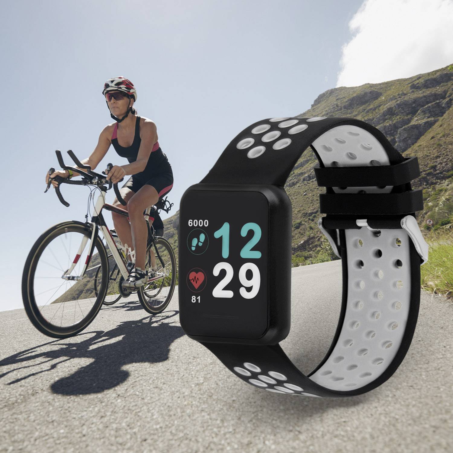 xlyne Keto Sun Reflect, Schwarz, Rechteckig, Schwarz, Weiß, IP68, 1,5 m, Fahrradfahren, Laufen, Schwimmen, Triathlon-4