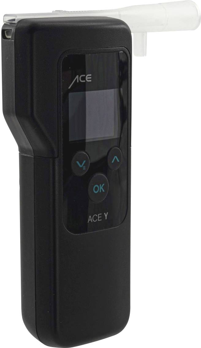 Atemalkoholtester mit digitalem Display und Bedientasten, Gerät zur Bestimmung des Atemalkoholgehalts.
