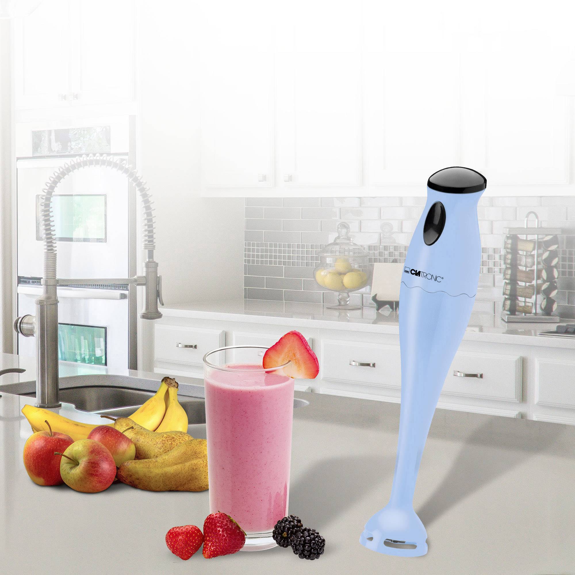 Clatronic SM 3577 Stabmixer 180 W mit Mixbecher Hellblau-3