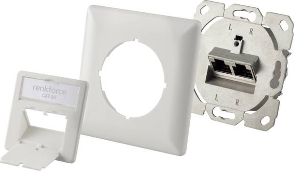 Renkforce  Netzwerkdose Unterputz Einsatz CAT 6a 2 Port Weiß