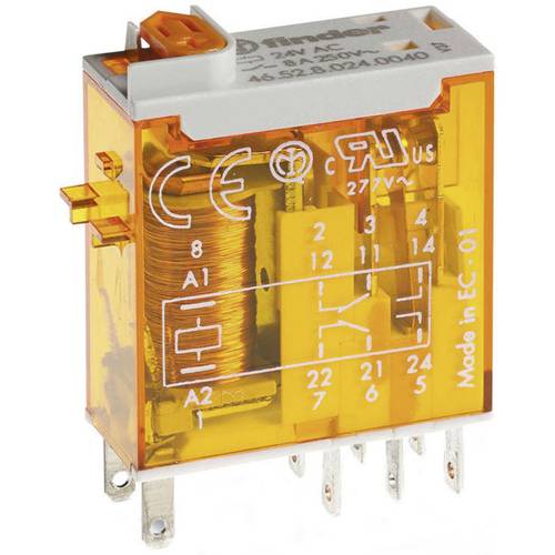 Finder 46.52.8.024.0040 Steckrelais 24 V/AC 8 A 2 Wechsler 1 St.