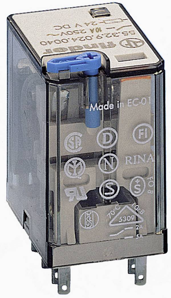 Finder 55.32.9.024.0090 Steckrelais 24 V/DC 10 A 2 Wechsler 1 St.