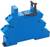 Ein blauer elektrischer Steckverbinder mit schwarzem Hebel, geeignet für den Einbau in Schalttafeln, für industrielle Anwendungen.