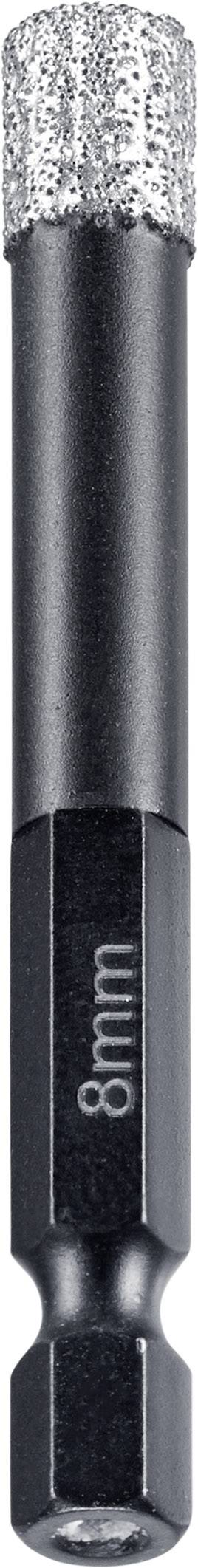 '8 mm Schraubenkopf-Bit mit diamantbeschichtetem Ende, geeignet für präzises Verschrauben in harten Materialien.'