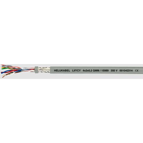 Helukabel 15989-1000 Datenleitung LifYCY 4 x 2 x 2 mm² Grau 1000 m