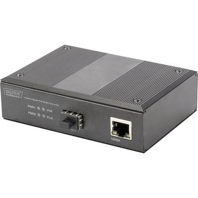 DIGITUS 10/100/1000Base-TX (PoE) zu 1000Base-FX Industrieller Medienkonverter-0