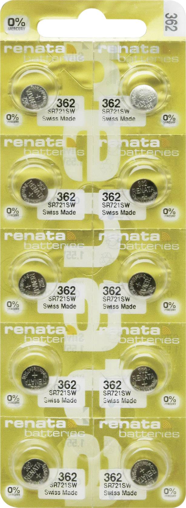 RENATA 362.MP-E Knopfzelle 362 Silberoxid 24 mAh 1.55 V 10 Stück (X703815)