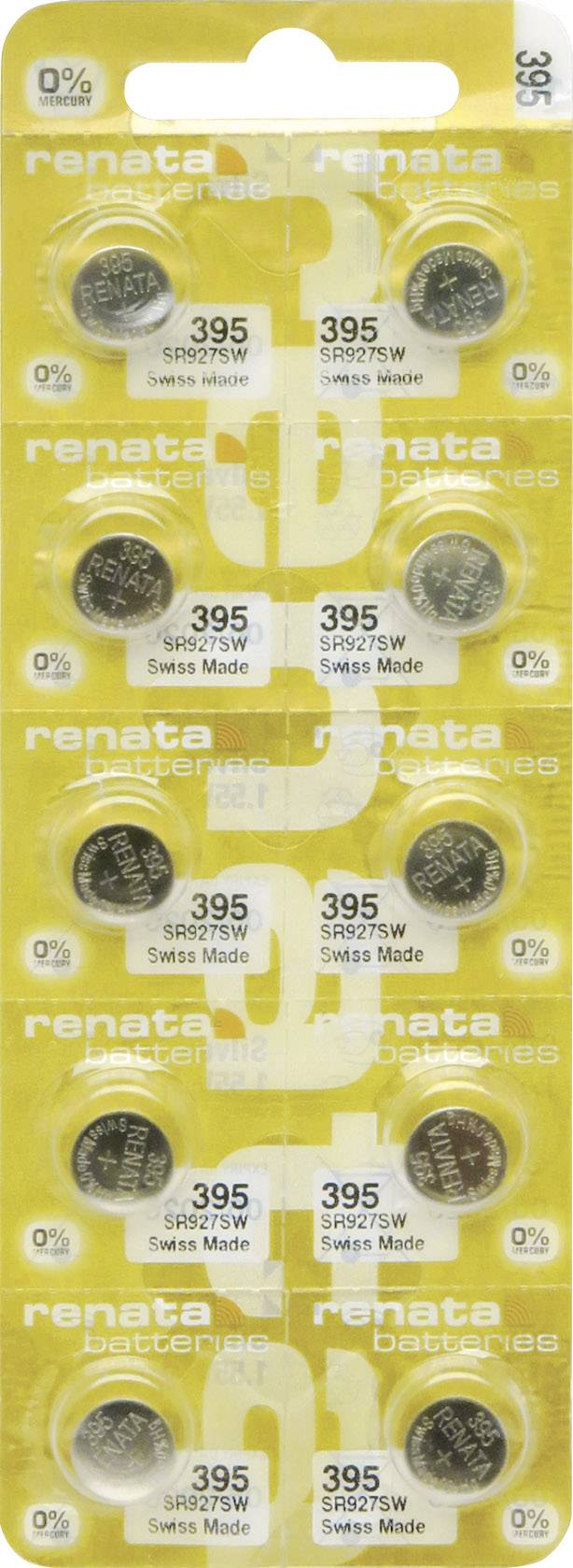 RENATA 395.MP-E Knopfzelle 395 Silberoxid 55 mAh 1.55 V 10 Stück (X703821)