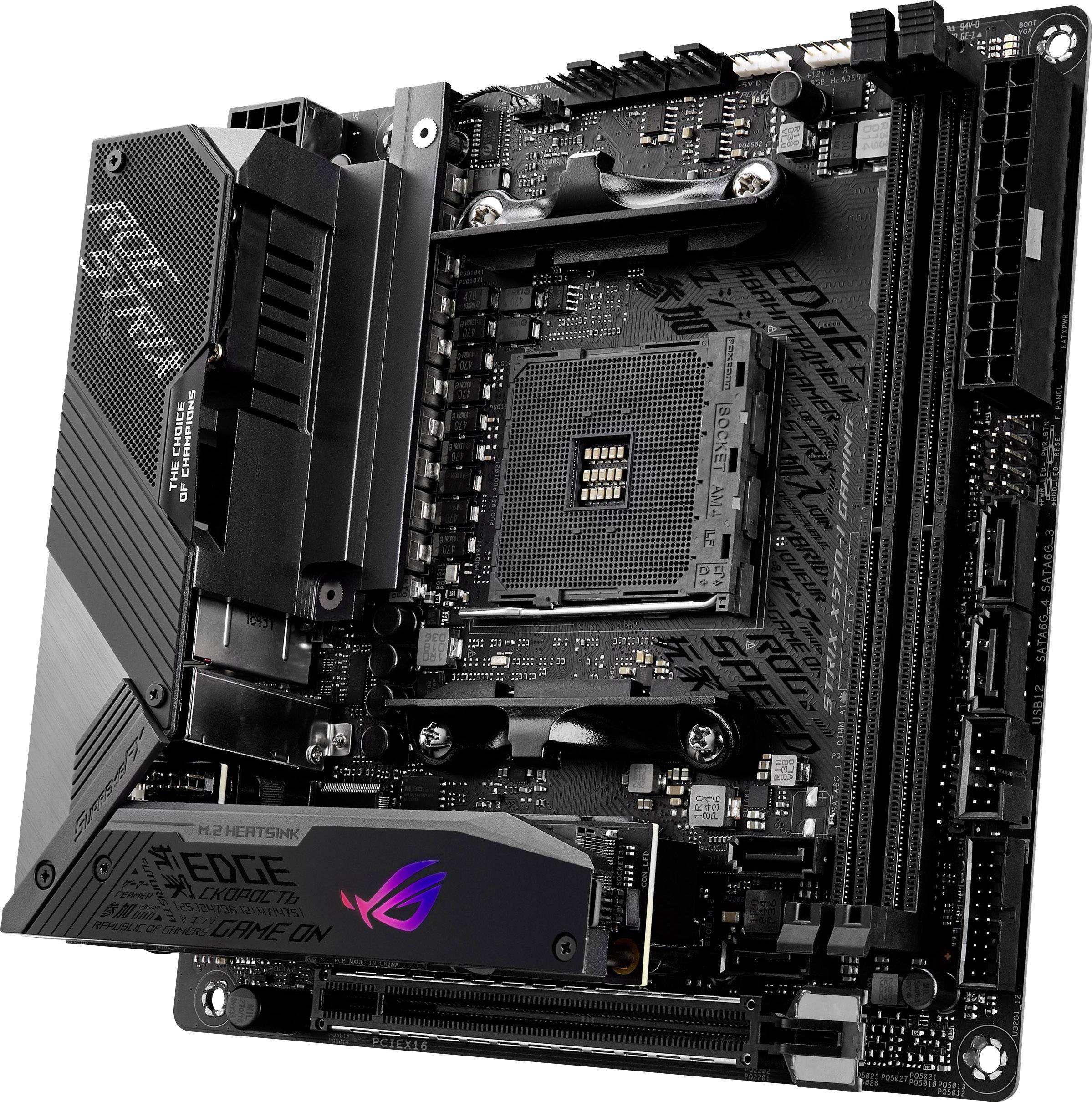Asus ROG STRIX X570-I GAMING Mainboard Sockel (PC) AMD® AM4 Formfaktor (Details) Mini-ITX Mainboard-Chipsatz AMD® X570-4