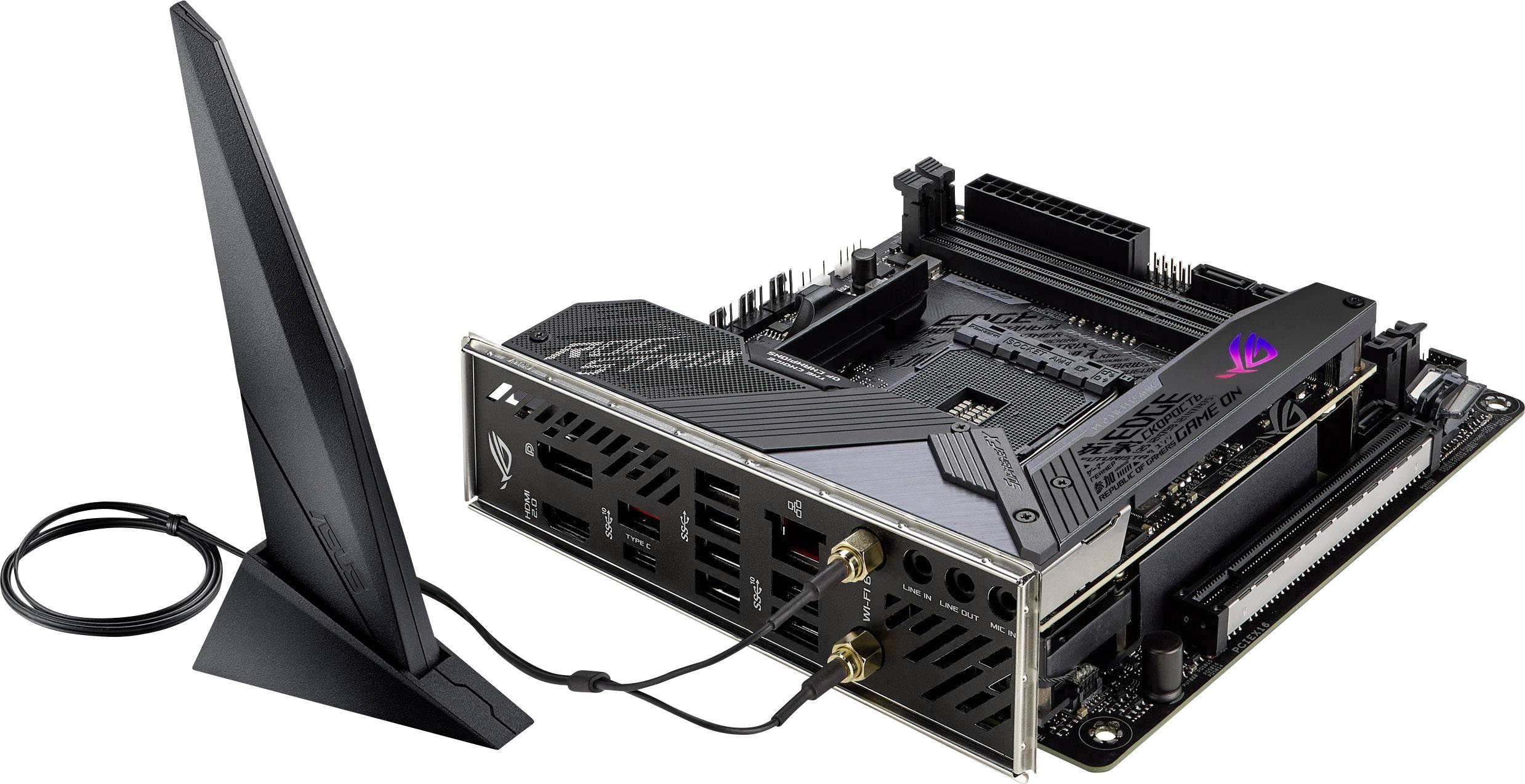Asus ROG STRIX X570-I GAMING Mainboard Sockel (PC) AMD® AM4 Formfaktor (Details) Mini-ITX Mainboard-Chipsatz AMD® X570-8