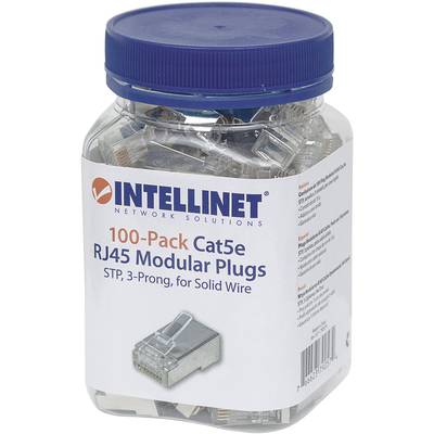 Intellinet Intellinet Intellinet 100er-Pack Cat5e RJ45-Modularstecker STP 3-Punkt-Aderkontaktierung für Massivdraht 100 