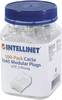 Intellinet Kabel Intellinet 100er-Pack Cat5e RJ45-Modularstecker UTP 3-Punkt-Aderkontaktierung für Massivdraht 100 Stecker pro Becher 502399 Crimpkontakt Polzahl Sensoren 8P8C Transparent 100 St.