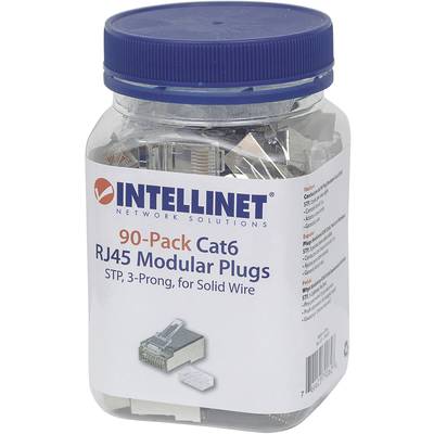 Intellinet neu Intellinet 90er-Pack Cat6 RJ45-Modularstecker STP 3-Punkt-Aderkontaktierung für Massivdraht 90 Stecker im