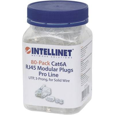 Intellinet  Intellinet 80er-Pack Cat6A RJ45-Modularstecker Pro Line UTP 3-Punkt-Aderkontaktierung für Massivdraht 80 Ste