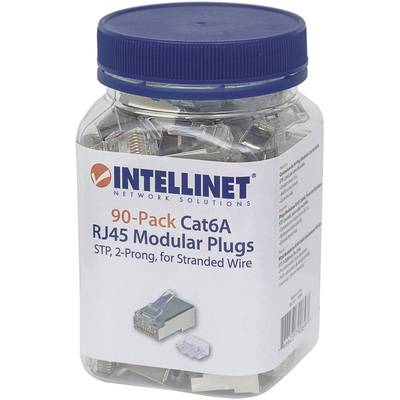 Intellinet  Intellinet 90er-Pack Cat6A RJ45-Modularstecker STP 2-Punkt-Aderkontaktierung für Litzendraht 90 Stecker im B
