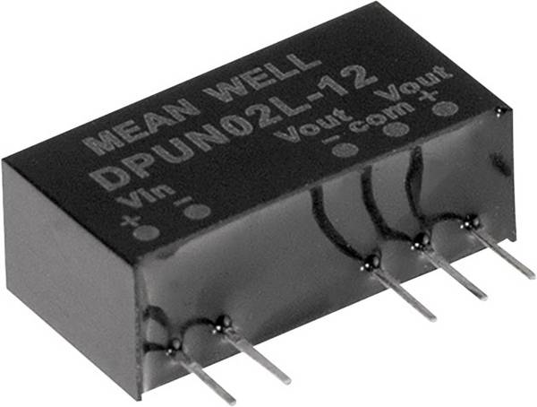 MEAN WELL DPUN02M-05 DC/DC-Wandler +5 V/DC, -5 V/DC 200 mA 2 W Anzahl Ausgänge: 2 x Inhalt 1 St.