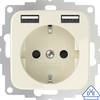 2USB 2U-449399 Unterputz-Steckdose mit USB Creme-Weiß