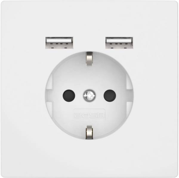 2USB 2U-449061 Unterputz-Steckdose mit USB Reinweiß (glänzend)