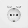 2USB 2U-449061 Unterputz-Steckdose mit USB Reinweiß (glänzend)
