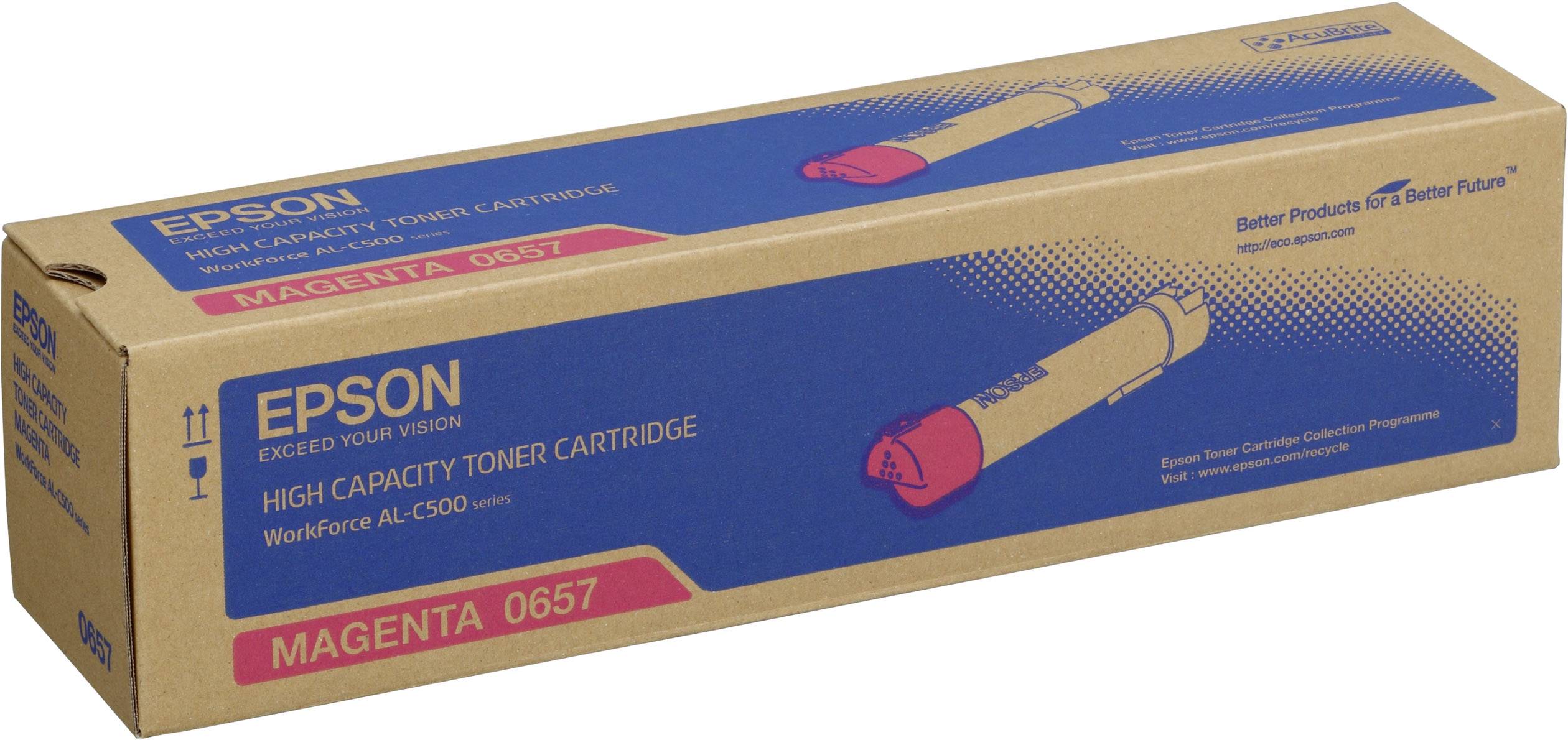 'Tonerpatrone Epson Magenta 0657, hohe Kapazität, für Epson WorkForce AL-C500 Serie.'