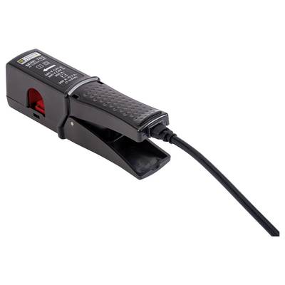 Ein schwarzes Pedal für Nähmaschinen, mit schwarzem Kabel, dient zur Geschwindigkeitskontrolle der Nähmaschine.