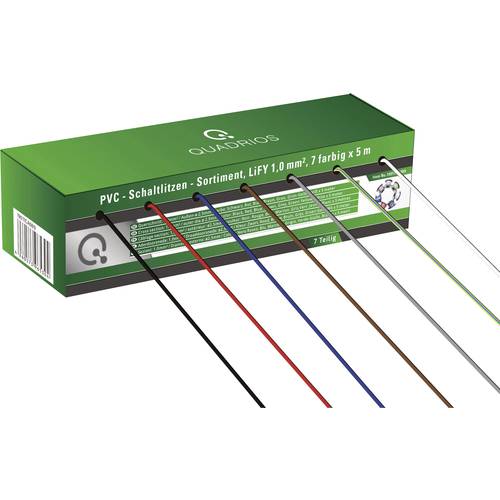 Quadrios 19011CA089 Litze LiFY 1 x 1 mm² Blau, Braun, Grau, Rot, Schwarz, Weiß, Gelb-Grün 35 m