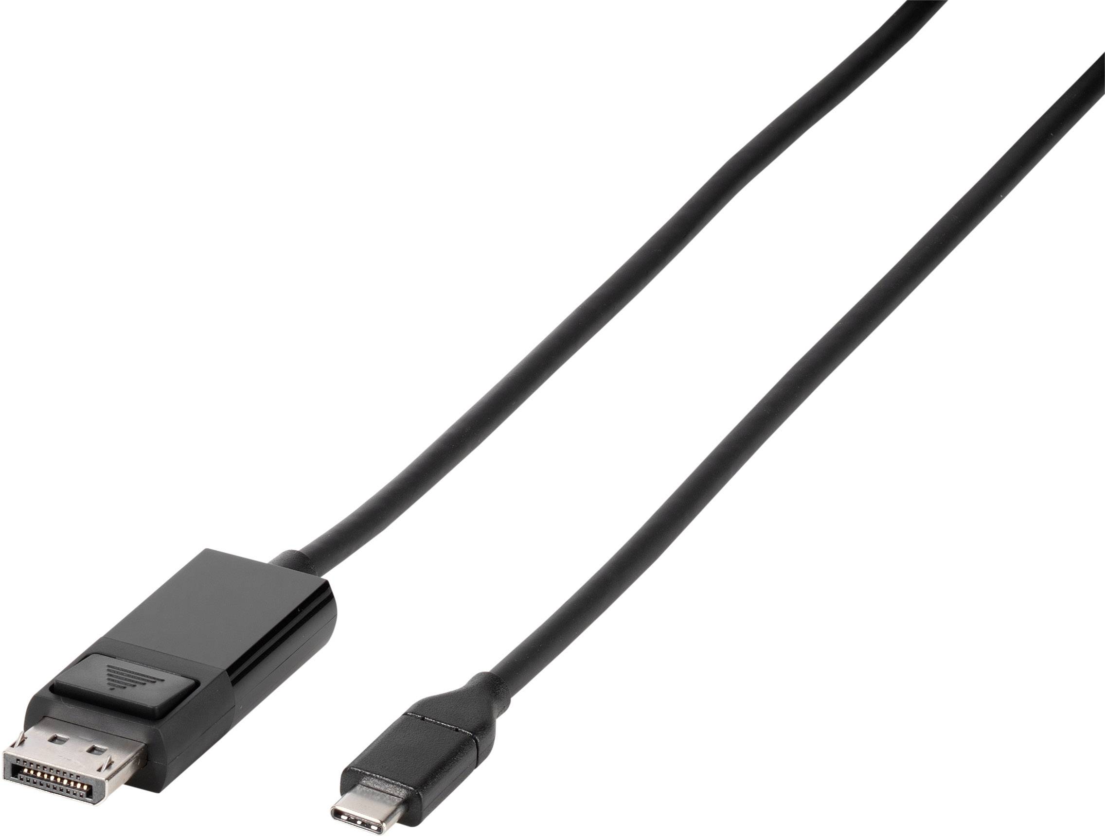VIVANCO USB 2.0 Anschlusskabel [1x USB-C Stecker - 1x DisplayPort Stecker] 1.50 m Schwarz