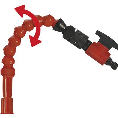 Roter flexibler Bohrverlängerungsaufsatz zeigt eine Biegebewegung an, um die Flexibilität bei der Arbeit in engen Räumen darzustellen.