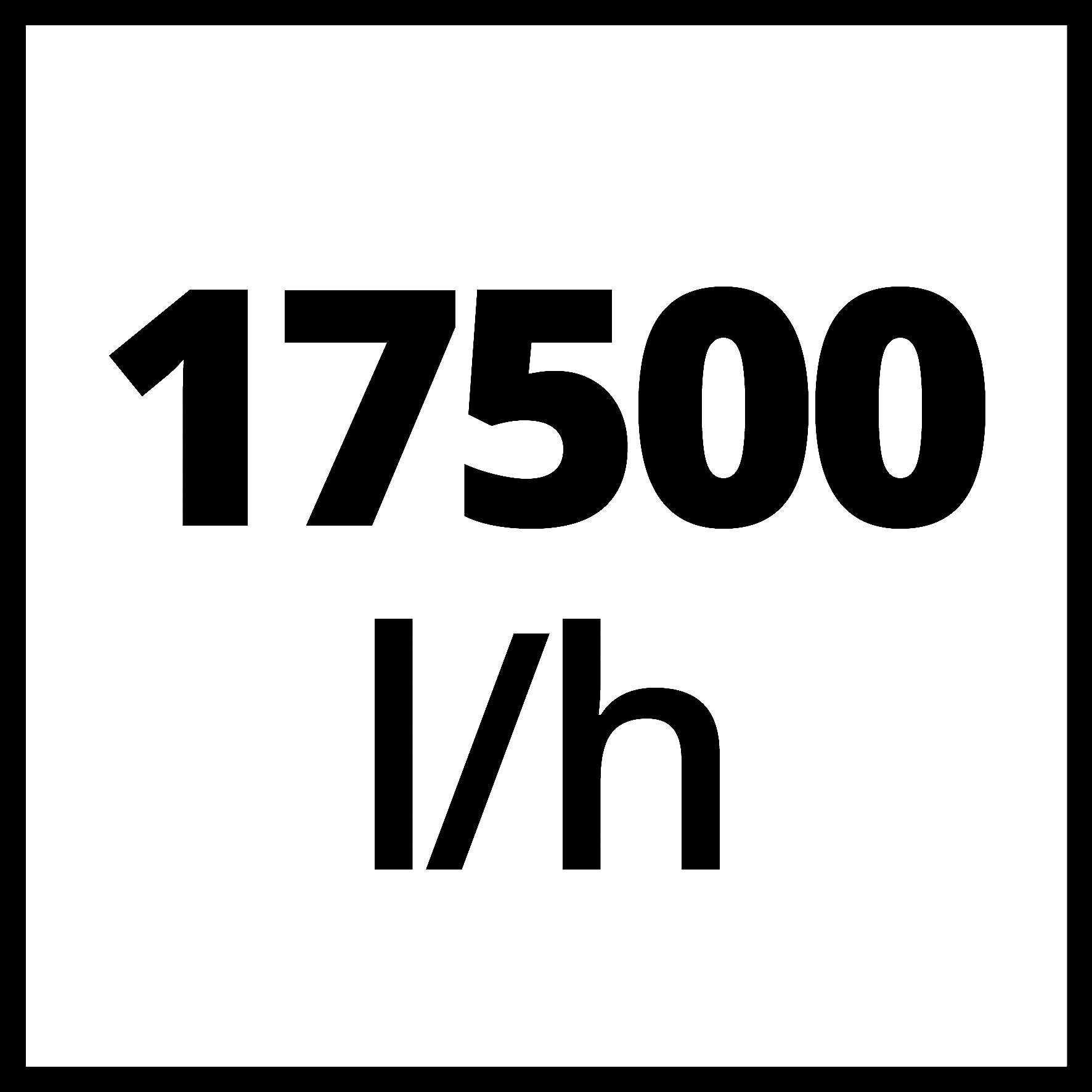 '17500 l/h' in schwarzer Schrift auf weißem Hintergrund.