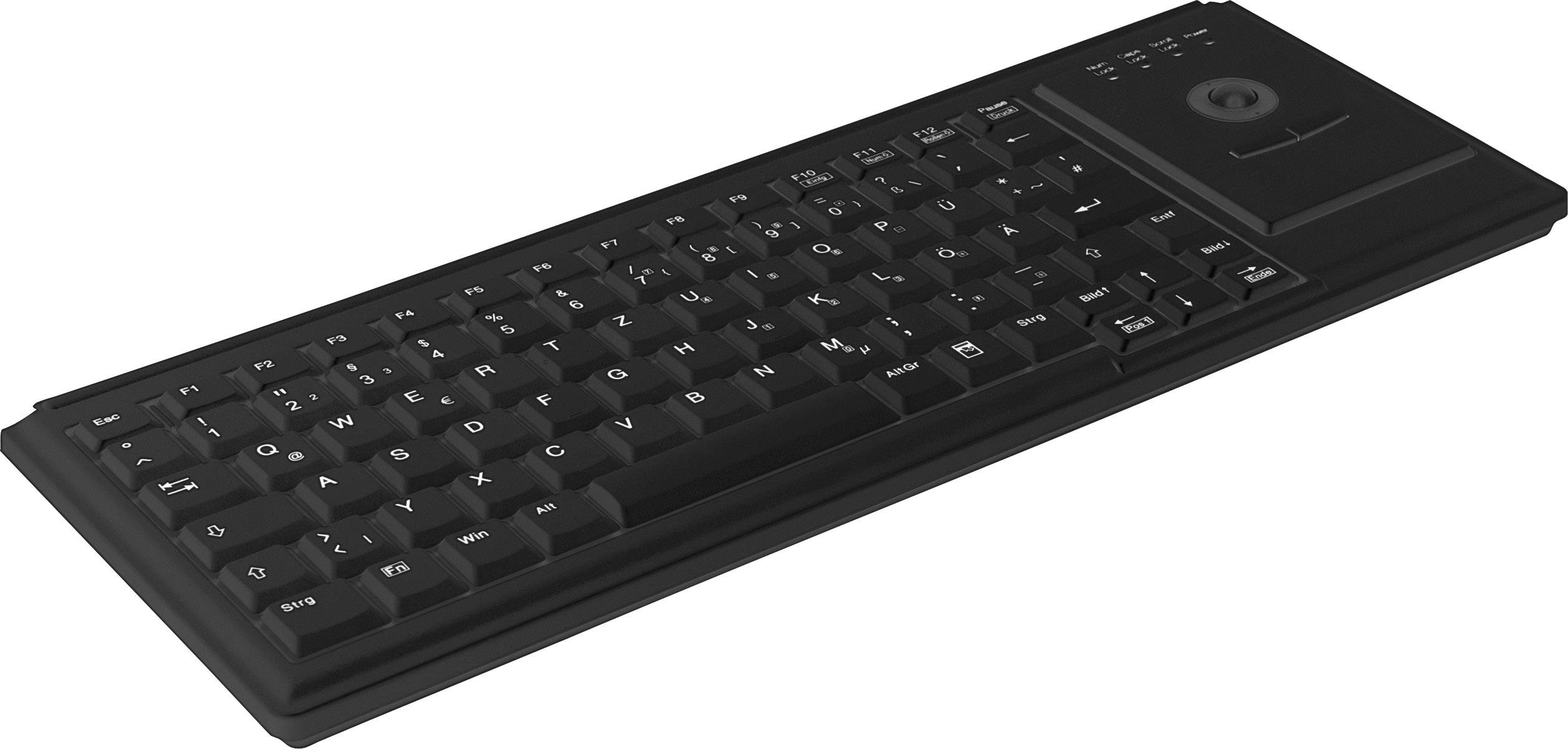 Contour Active Key AK-4400-TU-B/US USB Tastatur US-Englisch, QWERTY Schwarz Integrierter Trackball, Maustasten-1