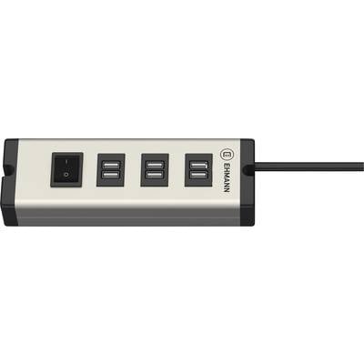 Ehmann USB Multilader 6-Port 6,3 A USB-Ladestation  Steckdose  Anzahl Ausgänge: 6 x USB 