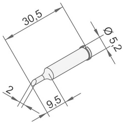 Thumbnail - Ersa 0102ADLF20 Lötspitze angeschrägt Spitzen-Größe 2 mm Inhalt 1 St.