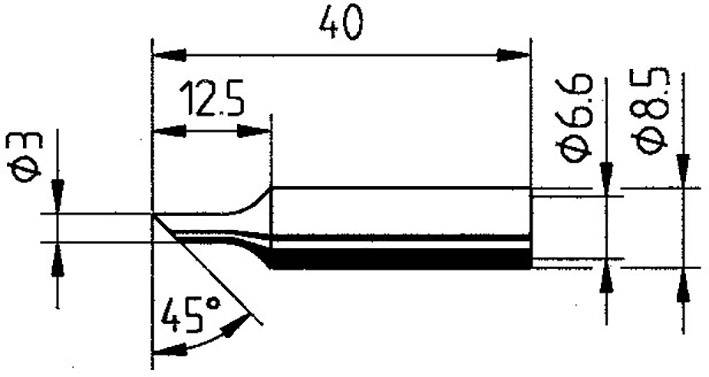Ersa 0832TDLF Lötspitze angeschrägt Spitzen-Größe 3 mm Inhalt 10 St.
