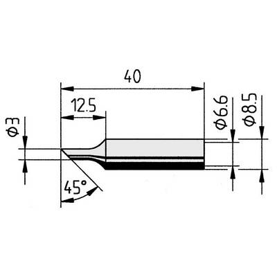 Ersa 0832TDLF Lötspitze angeschrägt Spitzen-Größe 3 mm Inhalt 1 St.-0
