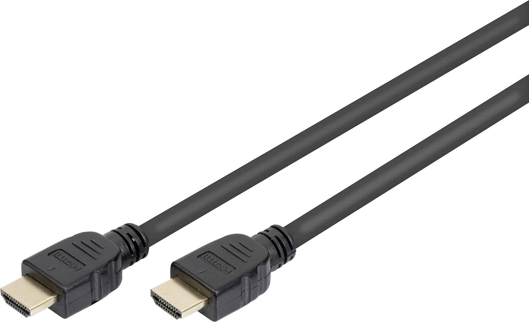 Digitus HDMI Anschlusskabel HDMI-A Stecker, HDMI-A Stecker 2.00 m Schwarz AK-330124-020-S 8K UHD, vergoldete Steckkontak