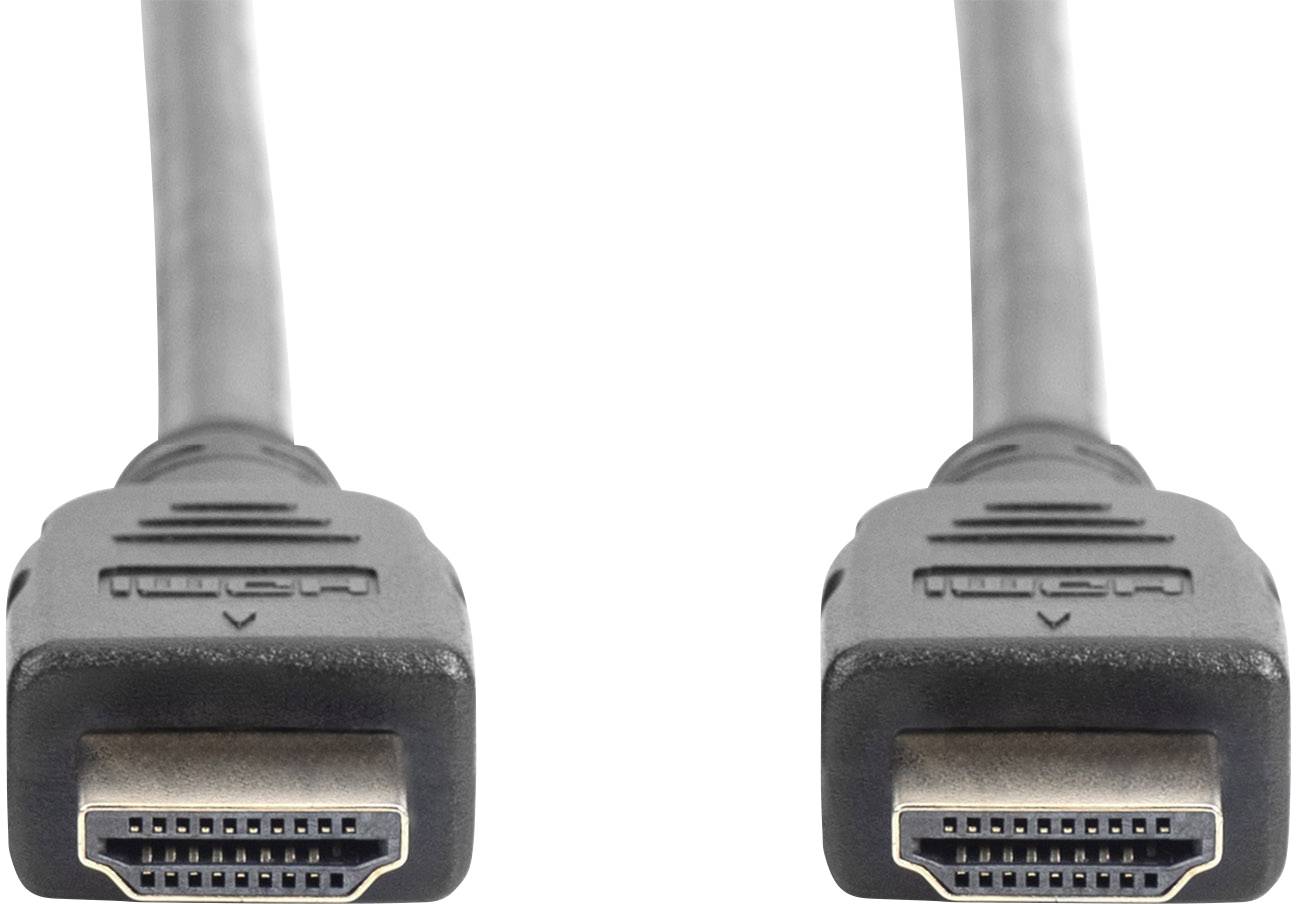 Zwei schwarze HDMI-Kabel, die sich gegenüberliegen.
