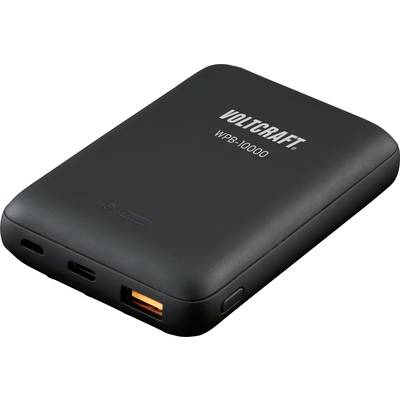 VOLTCRAFT VC-11015280 Wireless Powerbank 10000 mAh Power Delivery, Fast Charge LiPo  Schwarz 