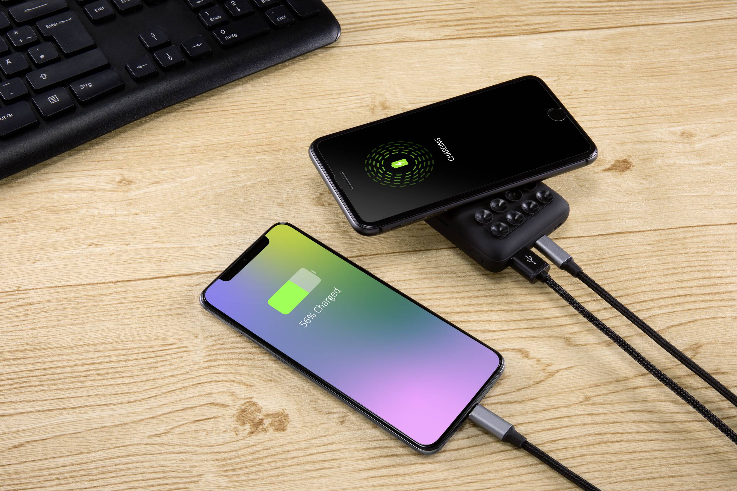 VOLTCRAFT VC-11015280 Wireless Powerbank 10000 mAh USB PD, Fast Charge LiPo Schwarz-7