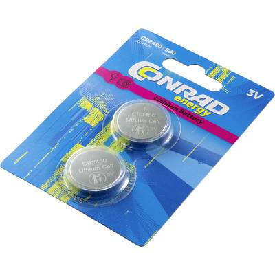 Conrad energy Knopfzelle CR 2450 3 V 2 St. 580 mAh Lithium