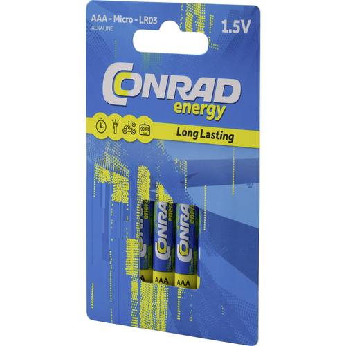 Conrad energy LR03 Micro (AAA)-Batterie Alkali-Mangan 1300 mAh 1.5 V 4 St.