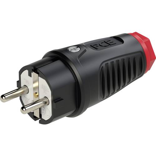 Thumbnail - PCE 0511-sr Schutzkontaktstecker Gummi, Thermoplast 250 V Schwarz, Rot IP54