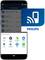 Ein Smartphone zeigt eine App mit Sprachaufnahmen, darunter Symbole zum Teilen. Daneben das Philips-Logo.
