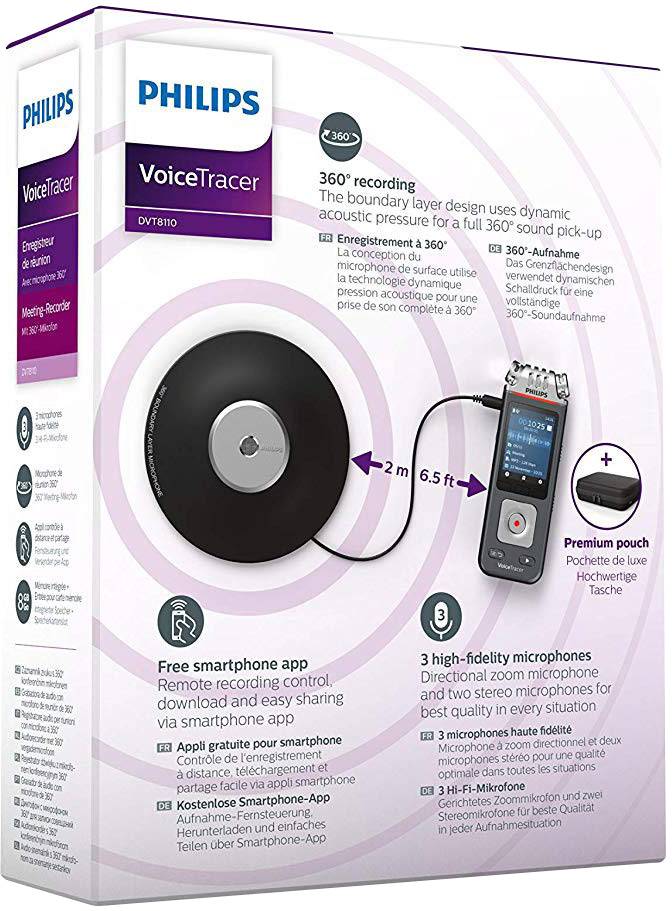 Philips DVT-8110 Digitales Diktiergerät Aufzeichnungsdauer (max.) 2147 h Anthrazit, Chrom-1