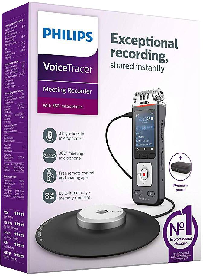 Philips DVT-8110 Digitales Diktiergerät Aufzeichnungsdauer (max.) 2147 h Anthrazit, Chrom-3