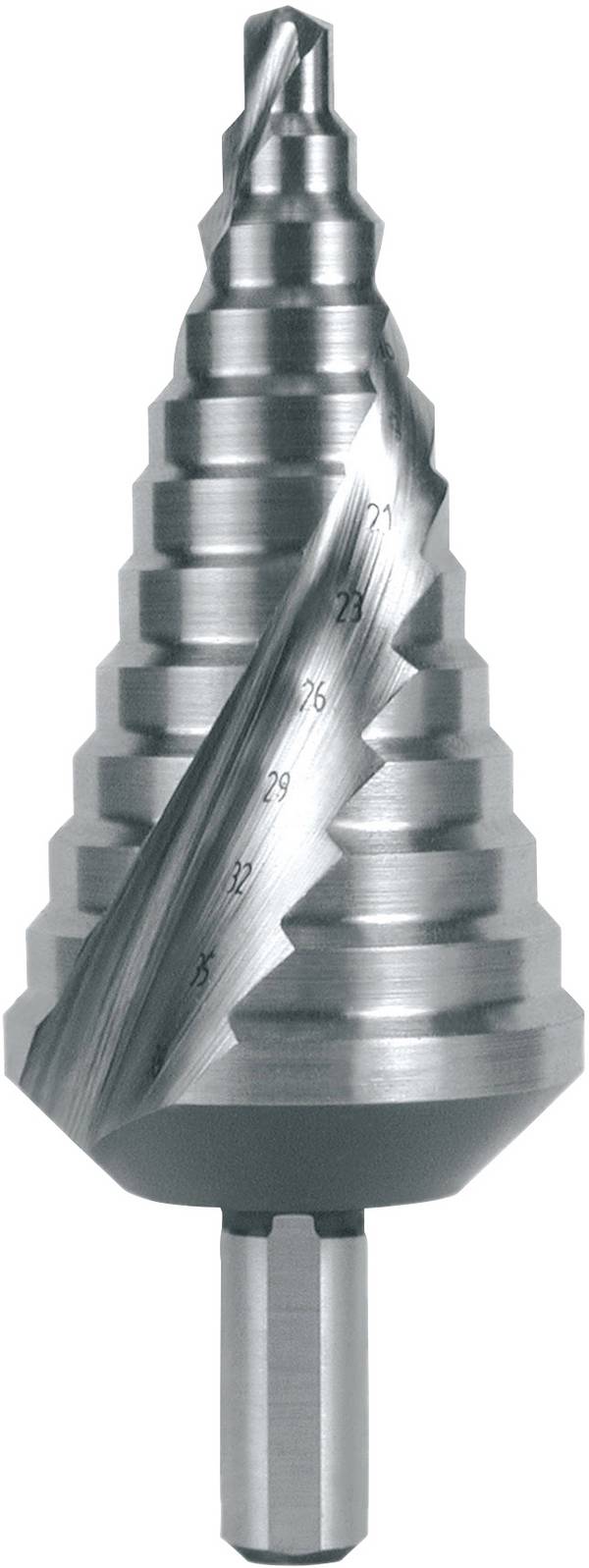 RUKO 101053 101053 HSS Stufenbohrer   Gesamtlänge 100 mm   3-Flächenschaft 1 St.